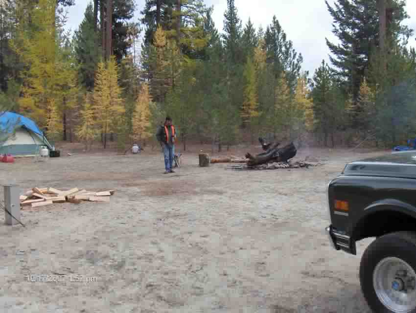 Jim looking at the stump fire the next day